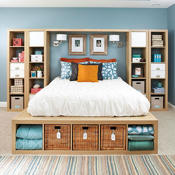 Kallax Shelving Units come into Master Bedroom Storage.