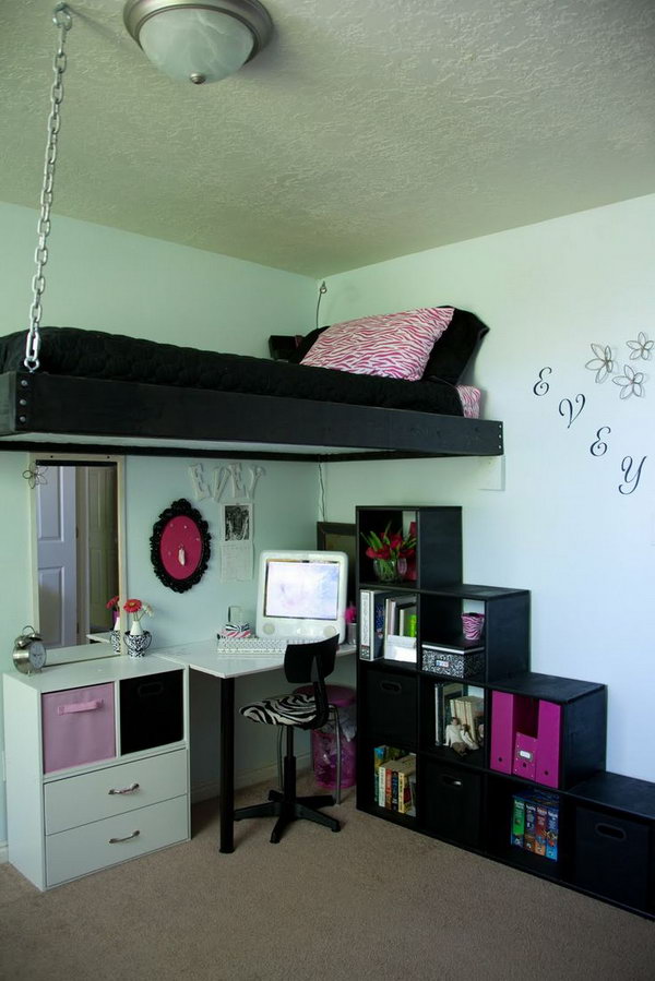 small loft rooms beds bed cool homemade girl