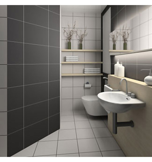 Black And White Small Bathroom Interior Design 