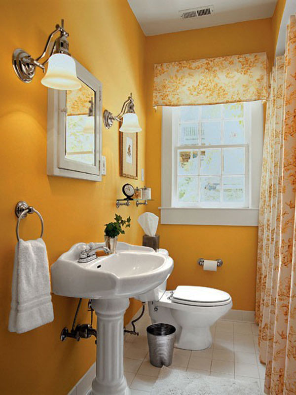 Compact Yellow Bathroom Interior Design 