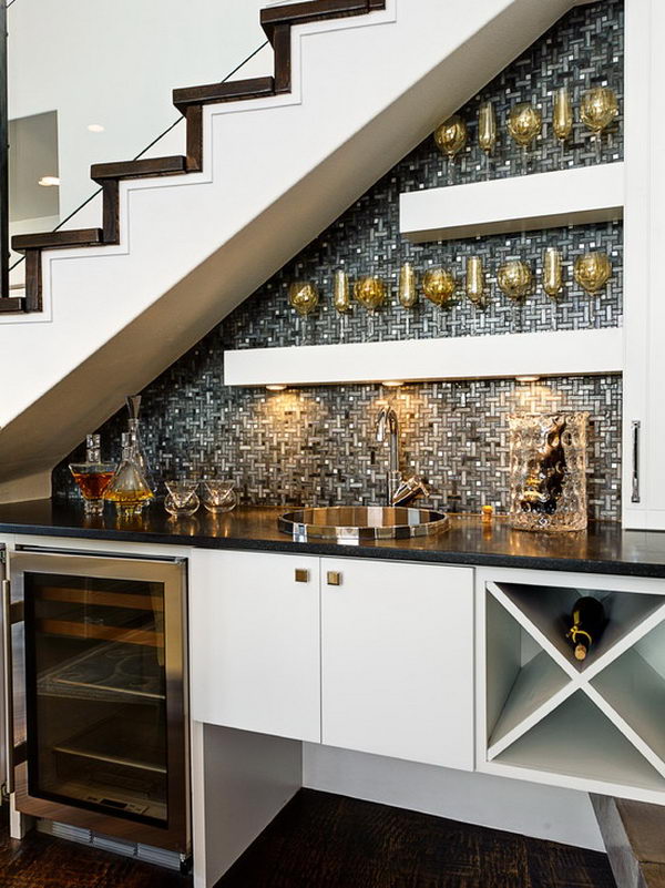 Wine Bar Under Stairs.