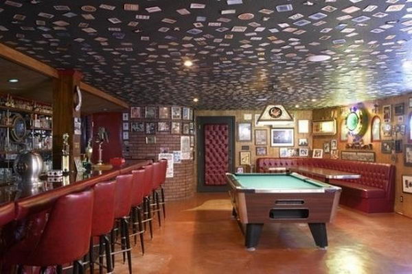 Photos on Basement Bar Ceiling,