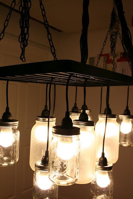 DIY Mason Jar Chandelier, 