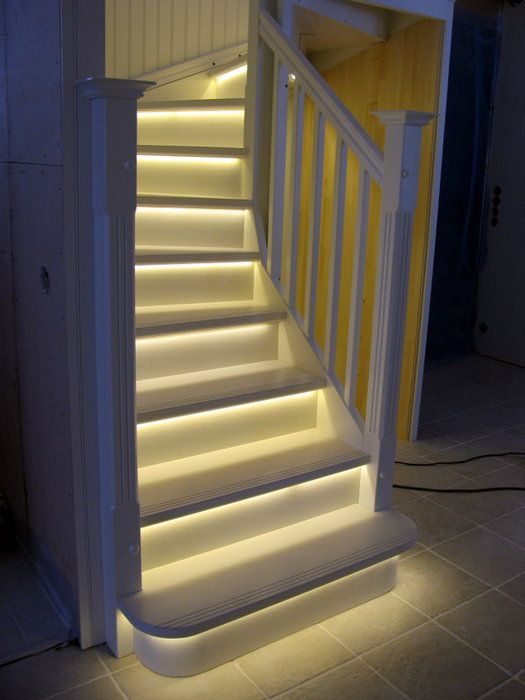 White Stairs with Led Lights, 