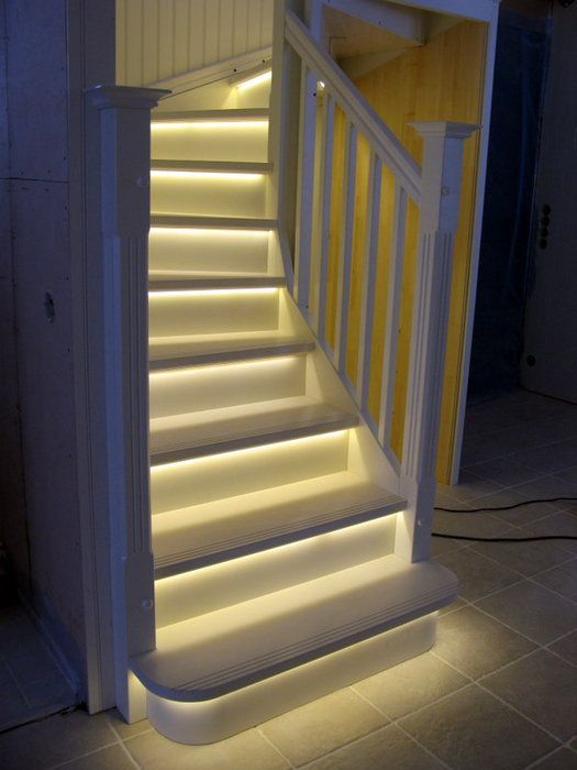 White Stairs with Led Lights,