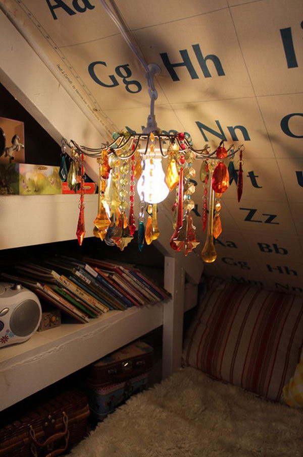 Chandelier Under Stairs, 