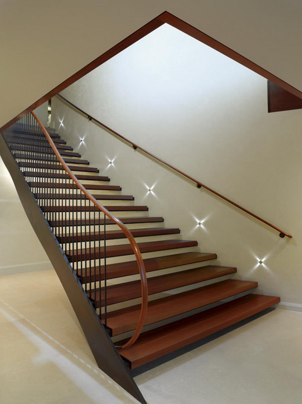 Basement Stairs Lighting. Built in night lights to go down or up stairs when it is dark. 