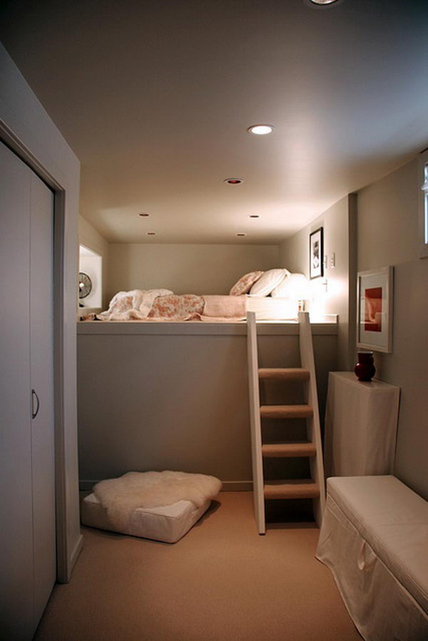 Basement Guest Room. This would be a great way to add guest room capabilities to a basement storage area or something like it.