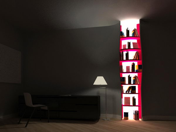 Build in Bookshelves with Backlighting, 