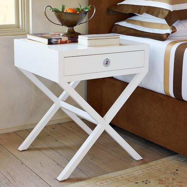 Creative nightstand which makes your bedroom looks more interesting.