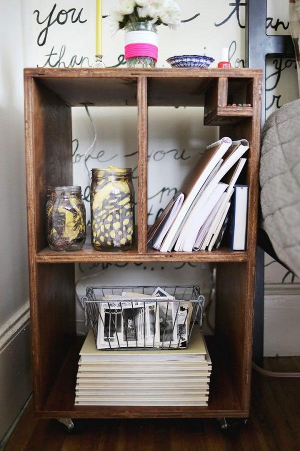 Creative nightstand which makes your bedroom looks more interesting. 