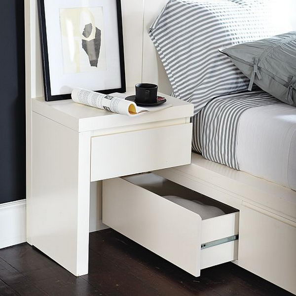 Creative nightstand which makes your bedroom looks more interesting. 