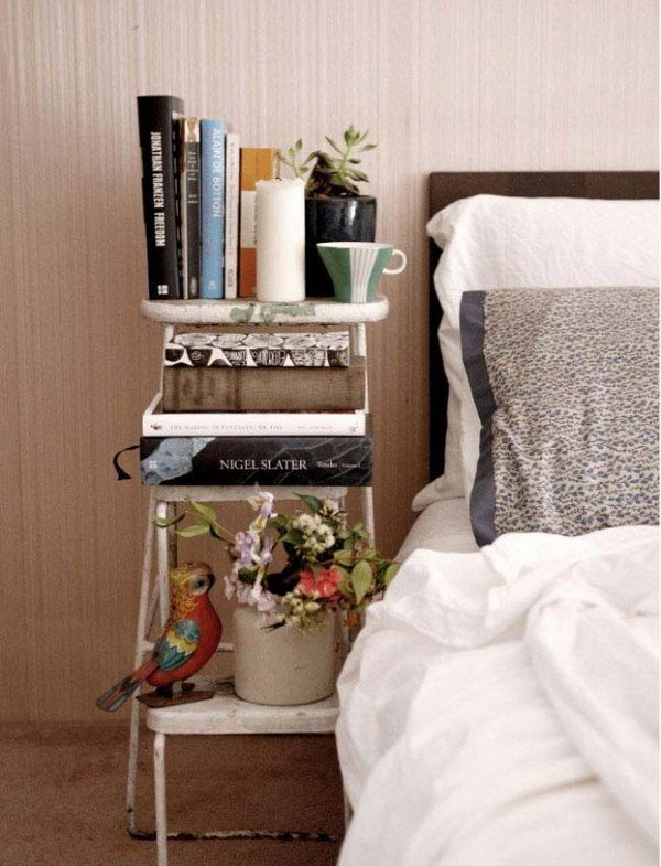 Creative nightstand which makes your bedroom looks more interesting. 