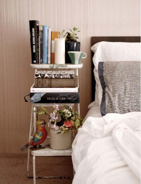 Creative nightstand which makes your bedroom looks more interesting.