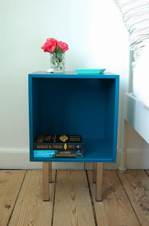 Creative nightstand which makes your bedroom looks more interesting. 