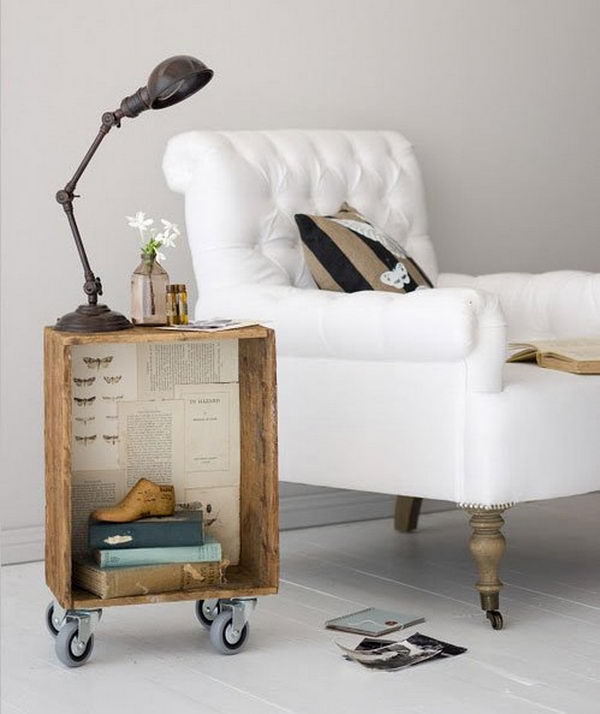 Creative nightstand which makes your bedroom looks more interesting.