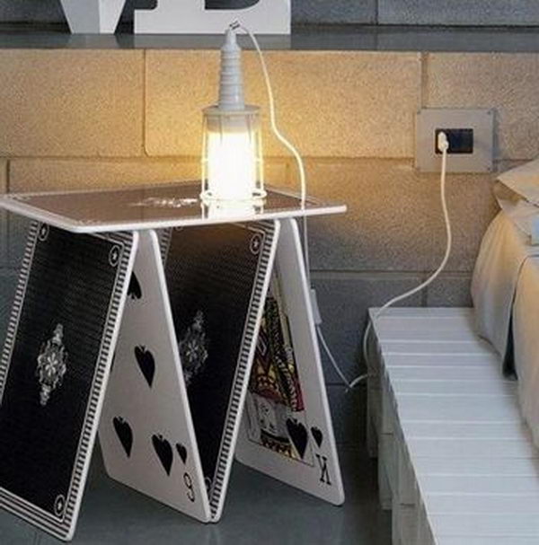 Creative nightstand which makes your bedroom looks more interesting.