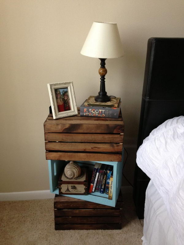 Creative nightstand which makes your bedroom looks more interesting. 