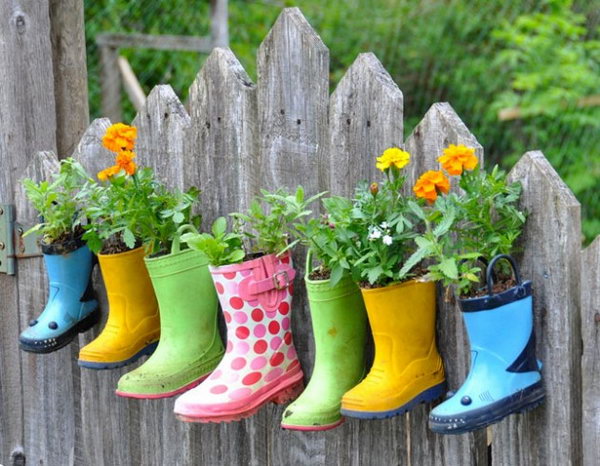 Rain boots gardening. These container gardening ideas offer a great way to brighten your surroundings immediately. Make your home look different unique and interesting. 