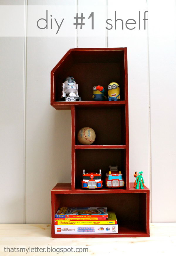 This number 1 shelf is perfect for any child to fill up with all their favorite treasures, books and knick knacks. 