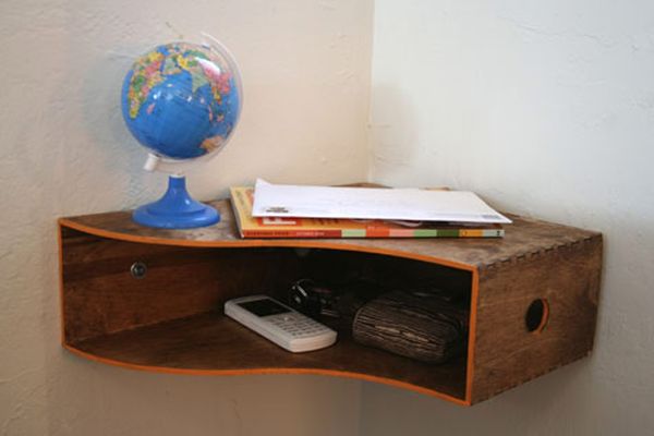 This wooden magazine holder from ikea turned out to be the perfect catch all shelf for little items like keys, accessories and bills. All you had to do was put a coat of stain on it, turn it on its side and mount it in the corner of our entryway. 