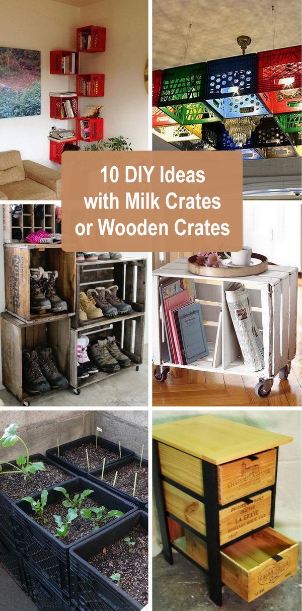 10 DIY Ideas With Milk Crates or Wooden Crates. 
