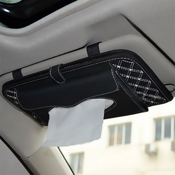 It is a good idea to attach a fabric bag to the car vision as a storage of CD, DVD and tissue paper within your reach, plus limit the storage space of your car. 