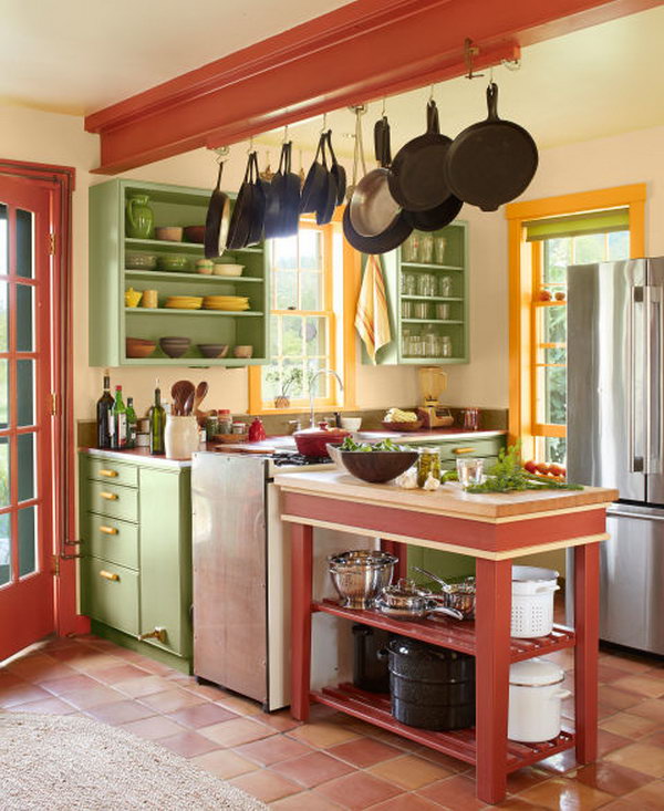 Stylish and Functional. Great color combination of green, orange, black and red. It keeps a kitchen from a standard one. 