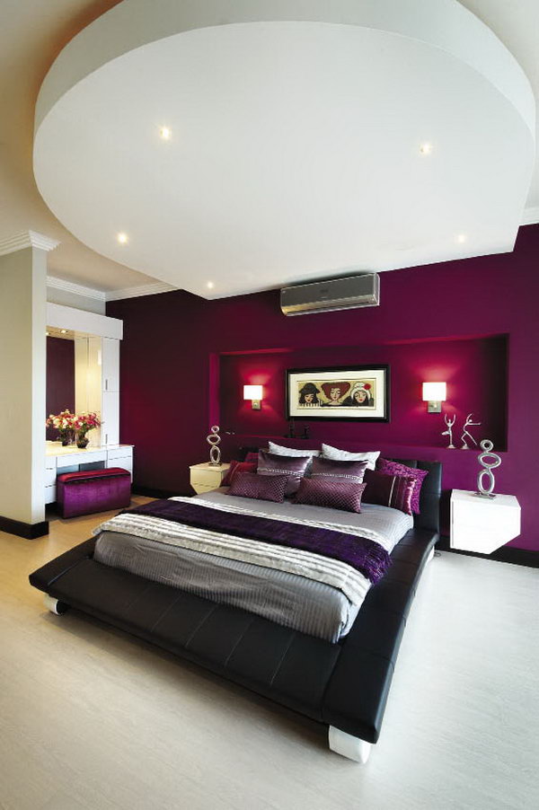 Purple Themed Master Bedroom Paint Color Ideas 