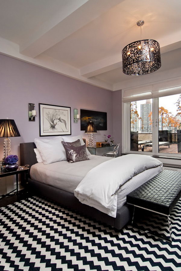 Black and deals purple bedroom