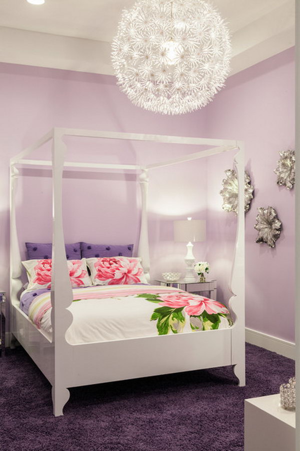 Light purple deals bedroom walls