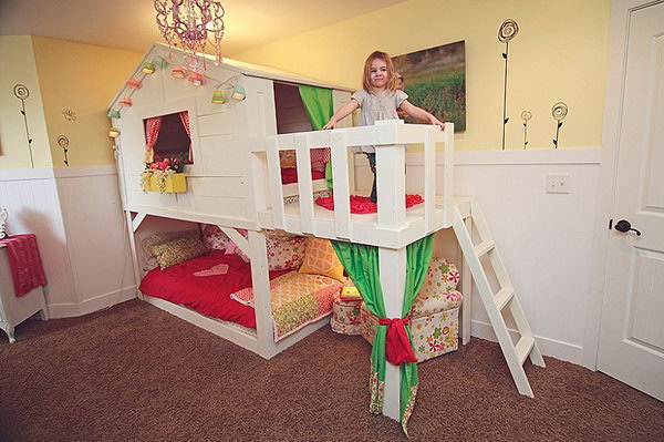 DIY Kura PlayHouse Bed with a Deck Area 