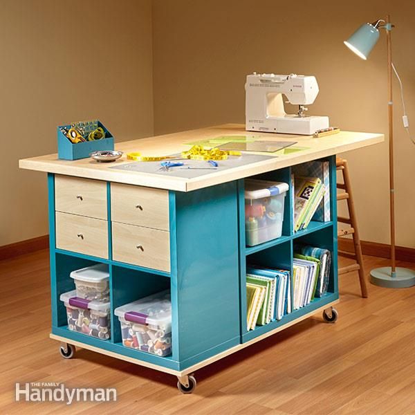 IKEA Kallax Hack: Craft Room Storage. Sandwich three small Kallax shelf units between a base with casters and a plywood top to create convenient craft storage and easy mobility. Get the step by step instructions 