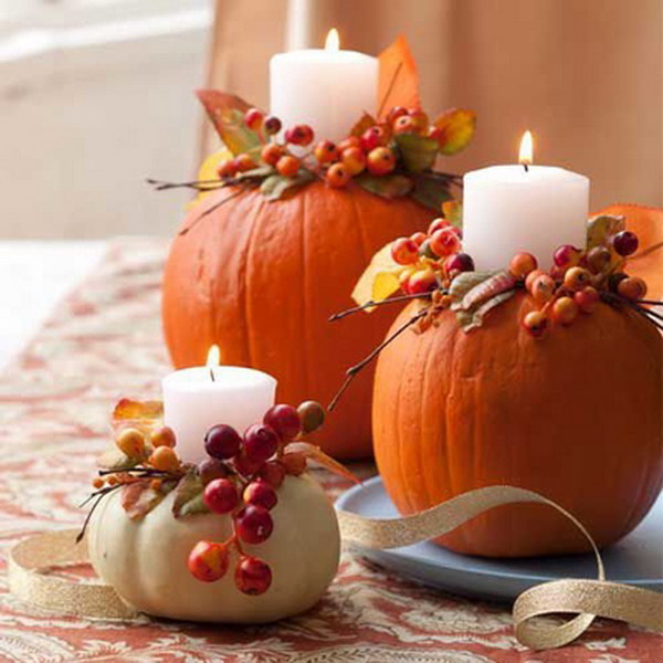 Pumpkin Candle Holders. 