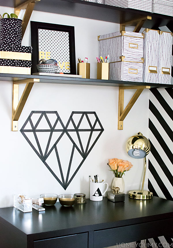 DIY Washi Tape Geometric Heart. 