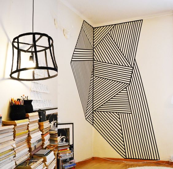 Geometrical Washi Tape Wall Art. 