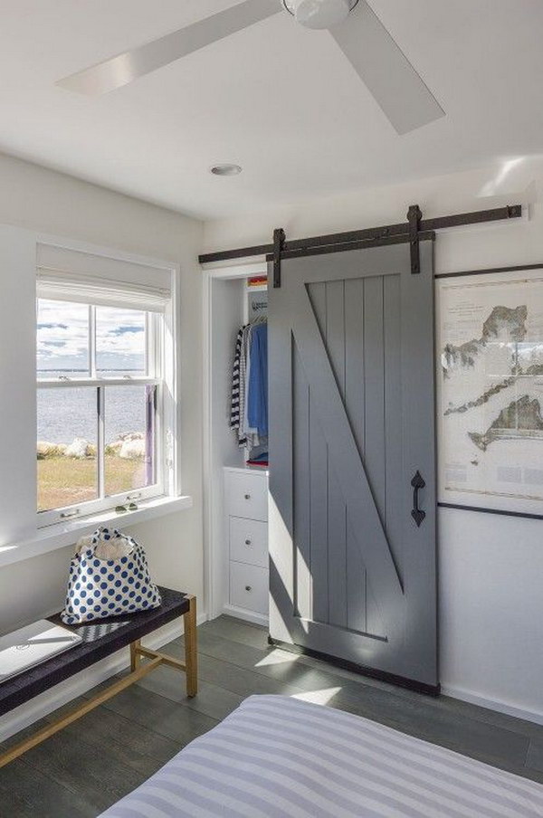 Sliding Barn Door Used For Closet. 