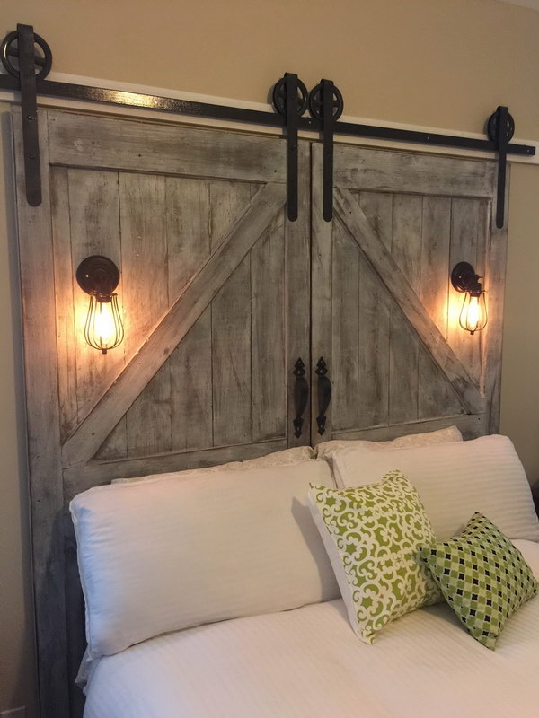 DIY Barn Door Headboard. 