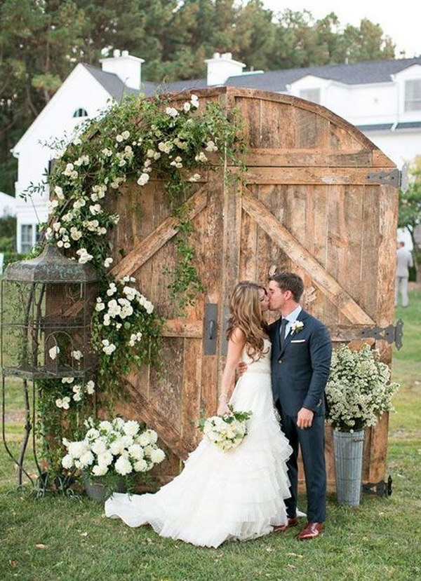 Rustic Barn Door Wedding Backdrop. 