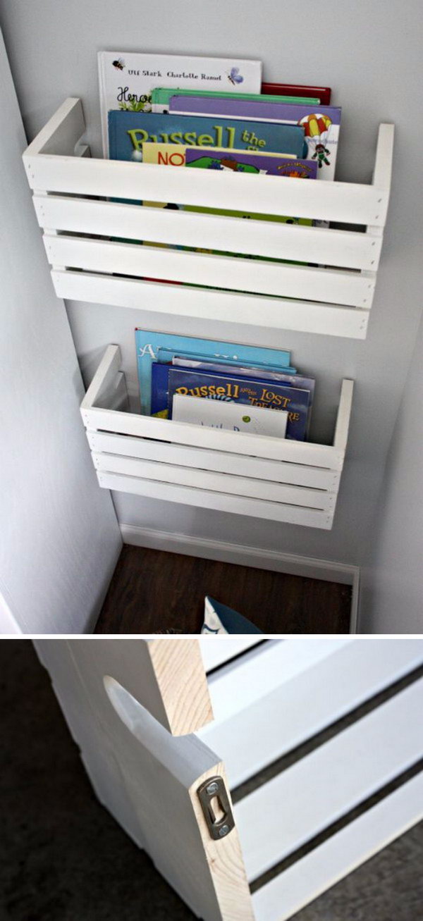 DIY Crate Book Shelves 