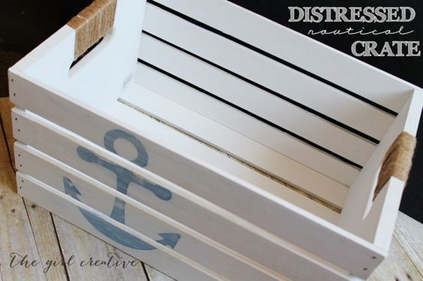 DIY Distressed Nautical Crate Tutorial 