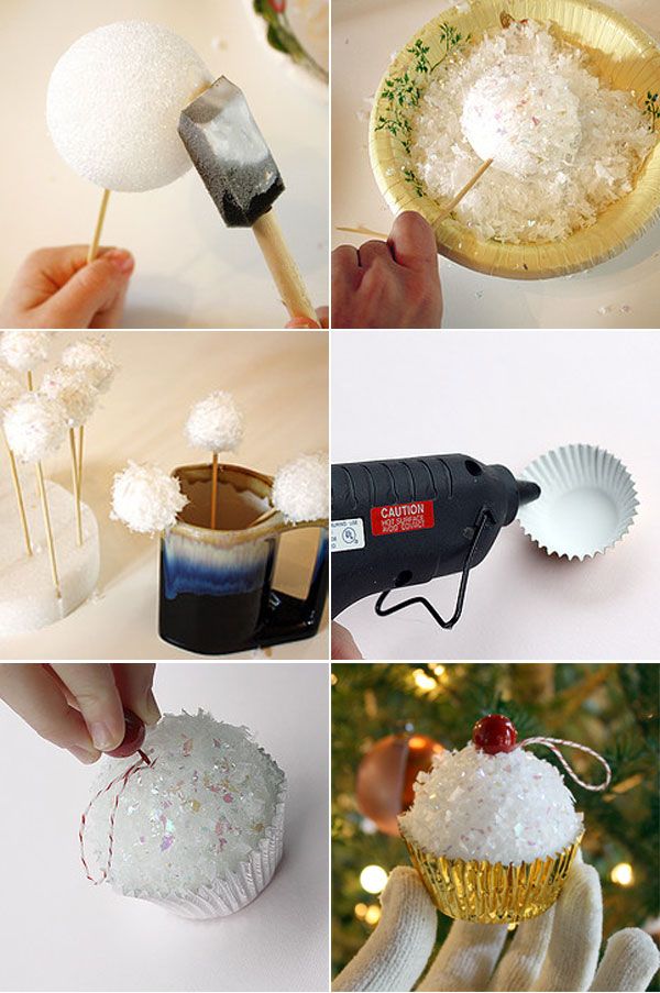 DIY Cupcake Ornaments. 