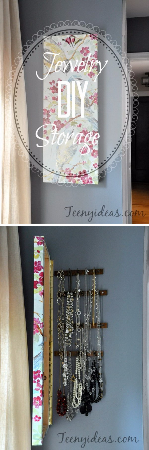 DDIY Hidden Jewelry Storage Behind Wall Canvas. 