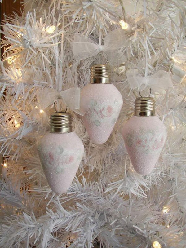 Pink Christmas Bulb Ornaments. 