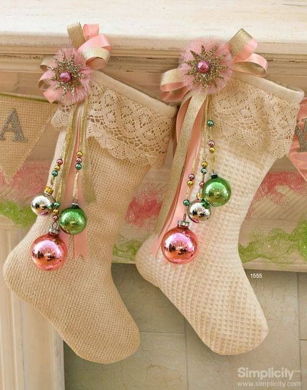 Shabby Chic Stocking Decoration. 