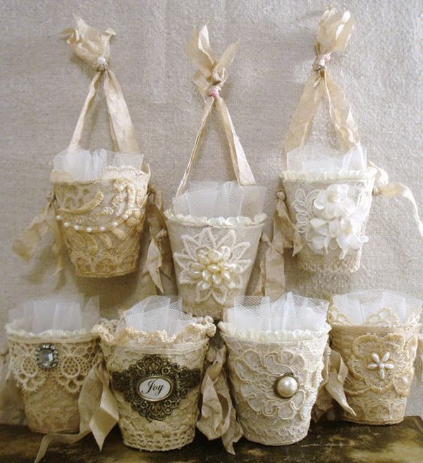 Shabby Chic Candy Cup Ornaments. 