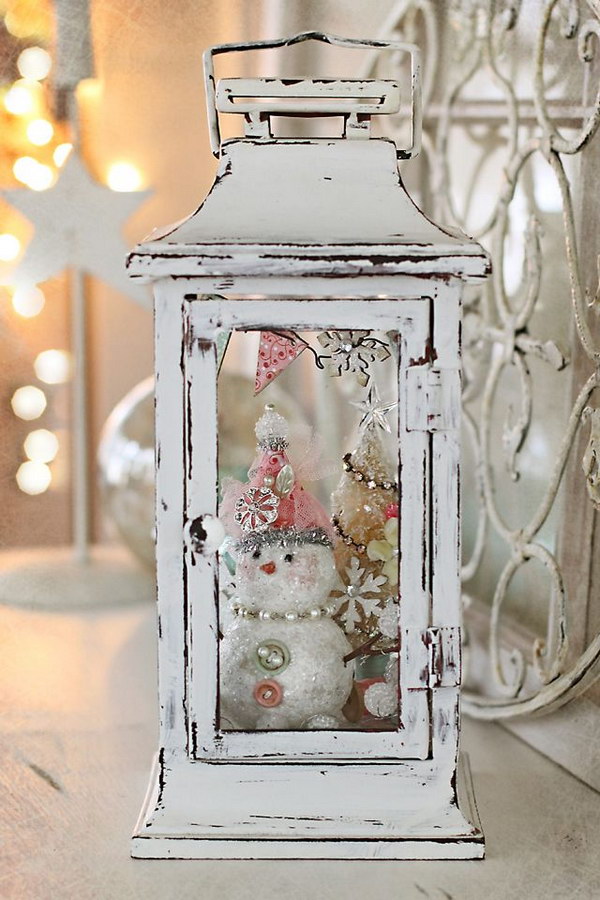 Shabby Chic Christmas Lantern. 