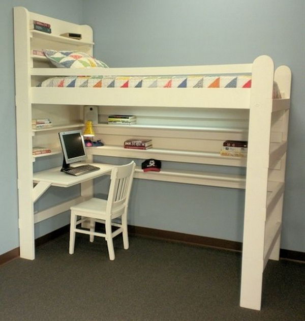 small loft bed with desk