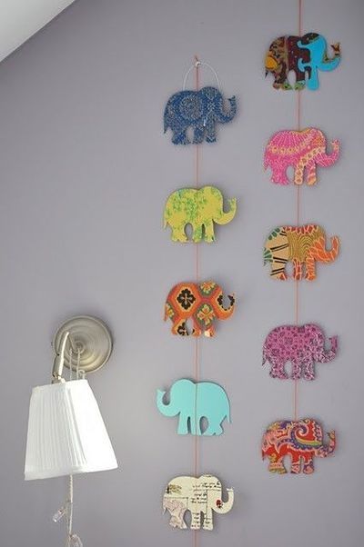DIY Elephant Garland for Nursery. 