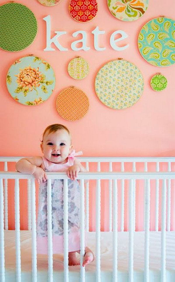 Fabric Filled  Embroidery Hoops. 